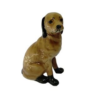 MCM Vintage Dog Figurine 5.25 Tallin Estonia Soviet Union Porcelain Hand Painted